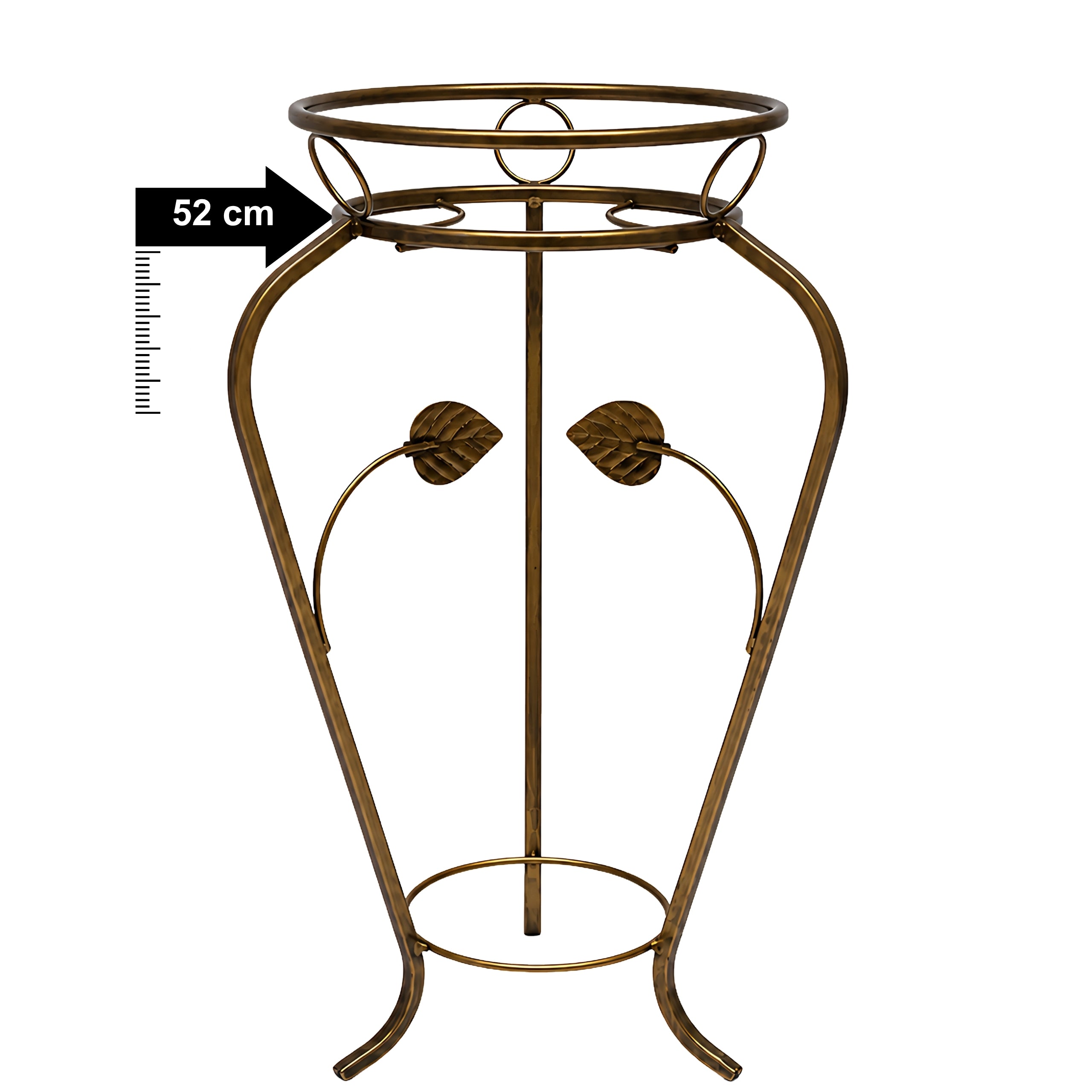 Kwietnik metalowy stojący klasyczny retro  FLORA 58 złota patyna HGDECO