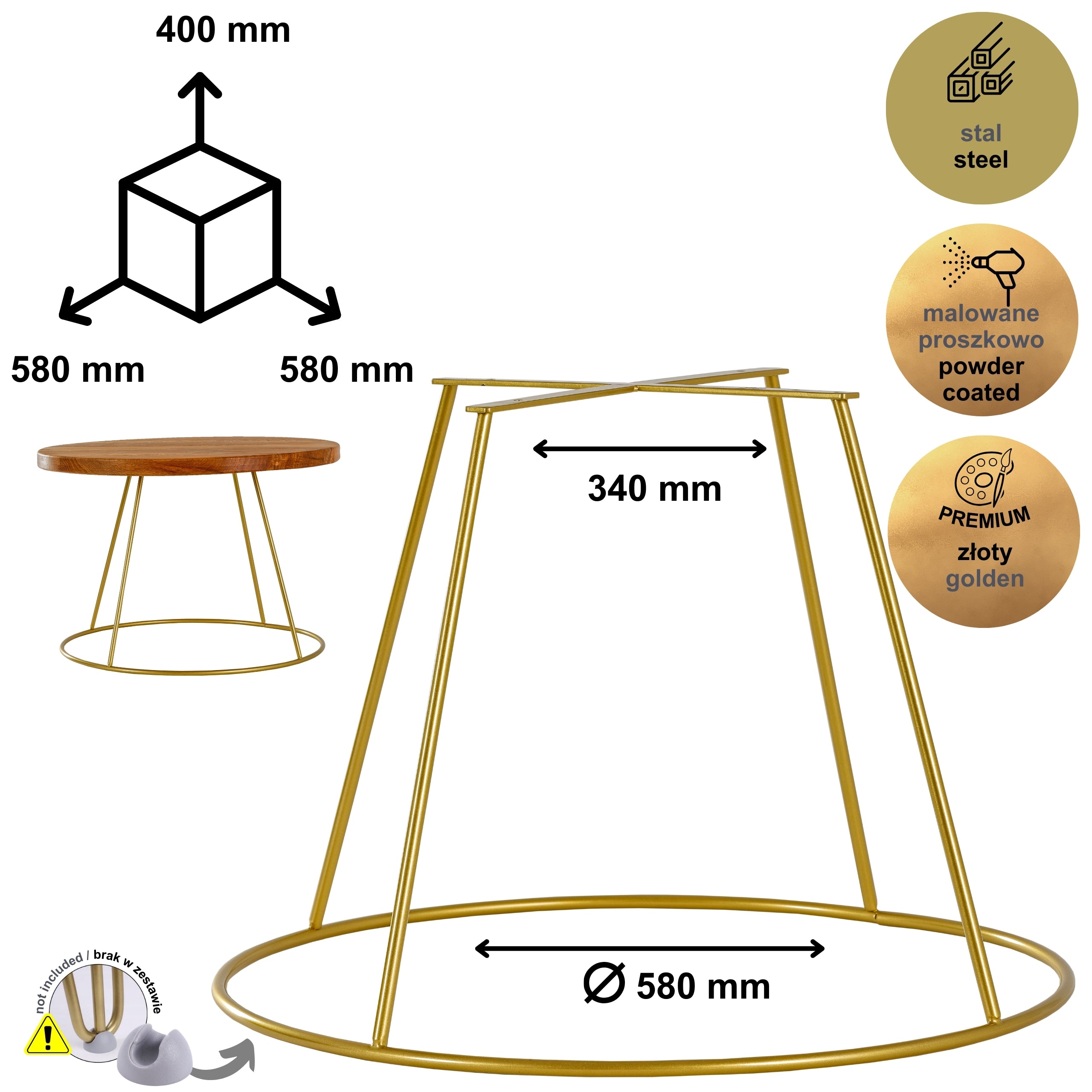 RING 40 cm gold coffee table frame HGDECO