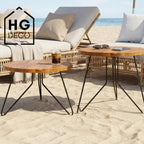 HGDECO FIN 50 cm Black Coffee Table Legs Set