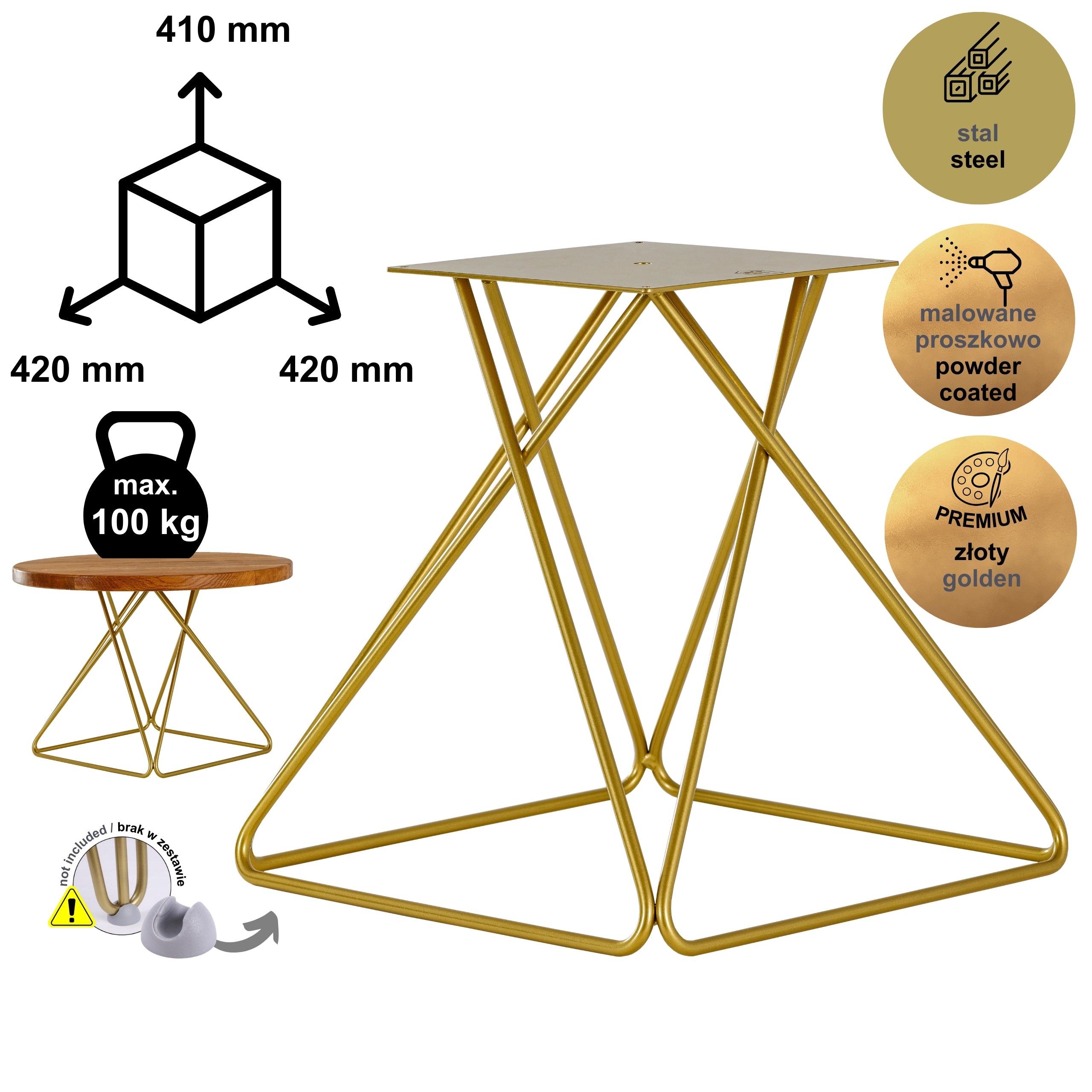 Stelaż do stolika kawowego DIAMOND 40 cm złoty HGDECO