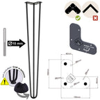 Noga meblowa do stołu biurka konsoli TL70 czarny HGDECO