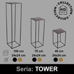 Metalowy kwietnik stojak na kwiatek TOWER 40 czarny styl loftowy HGDECO