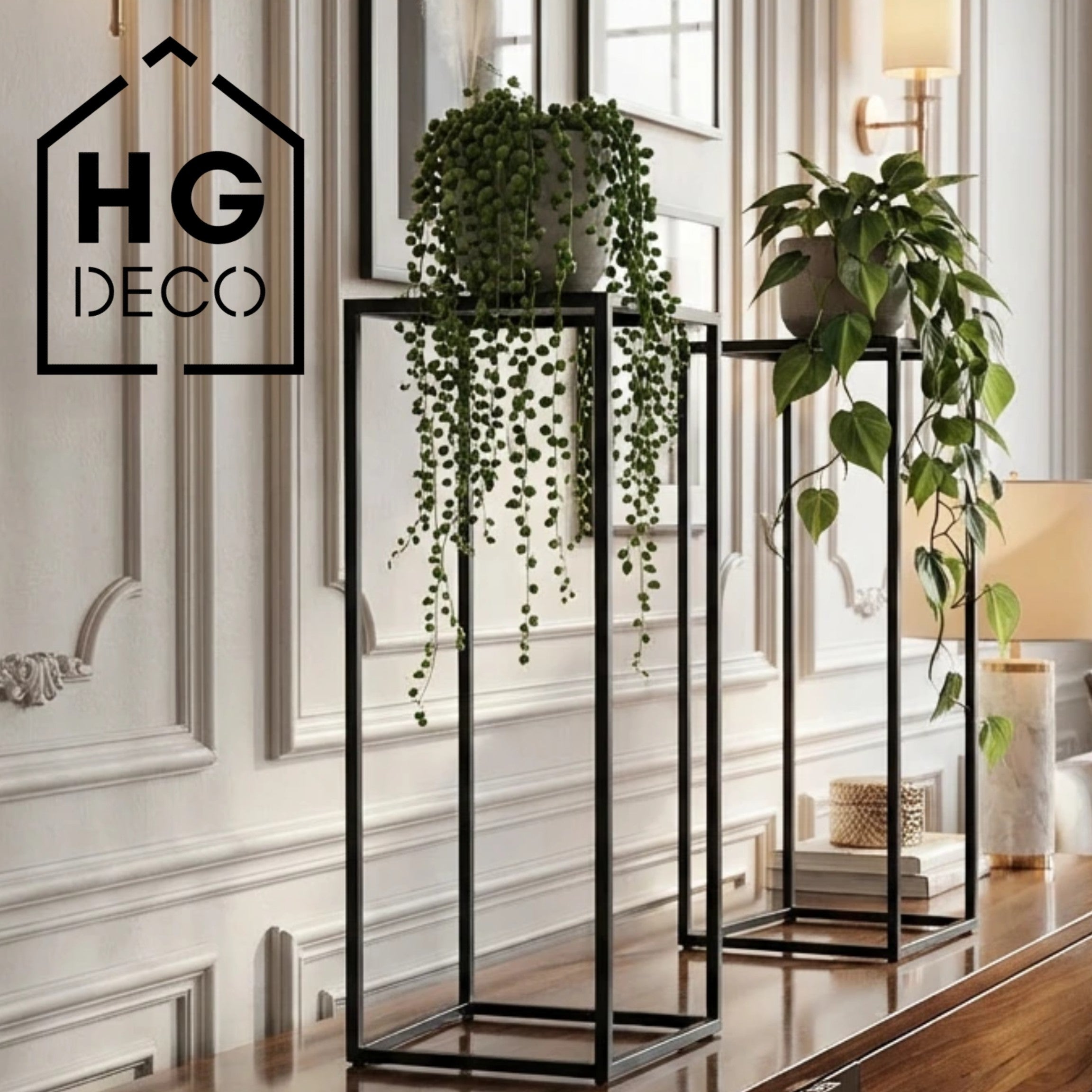 Metalowy kwietnik stojak na kwiatek TOWER 70 czarny styl loftowy HGDECO