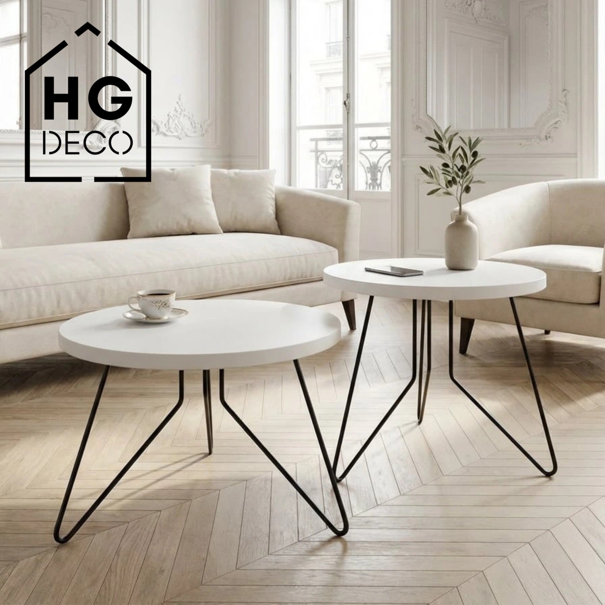 Set of furniture legs for coffee table FIN 40 cm black HGDECO