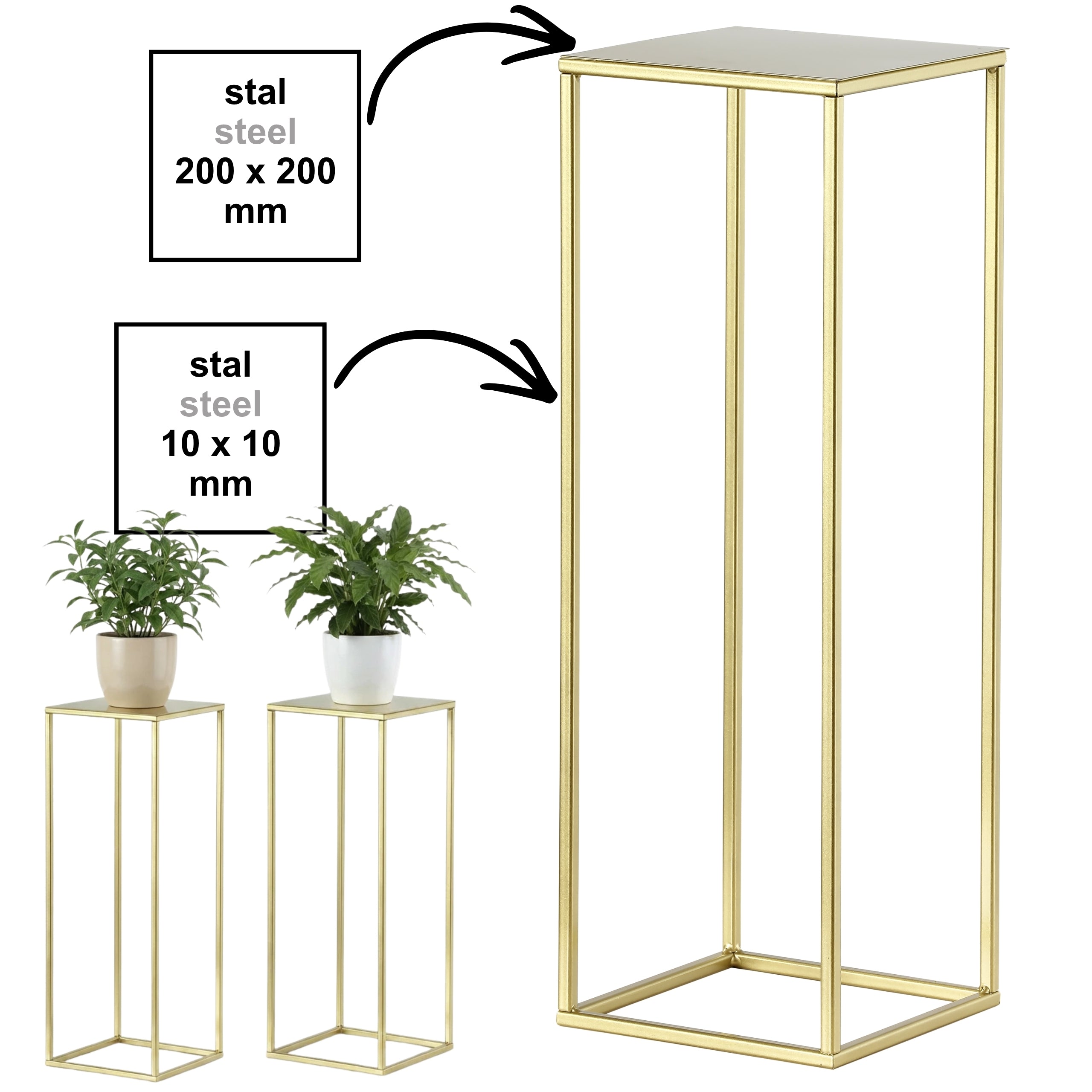 Kwietnik Stojak na kwiaty PREMIUM 60 złoty HGDECO