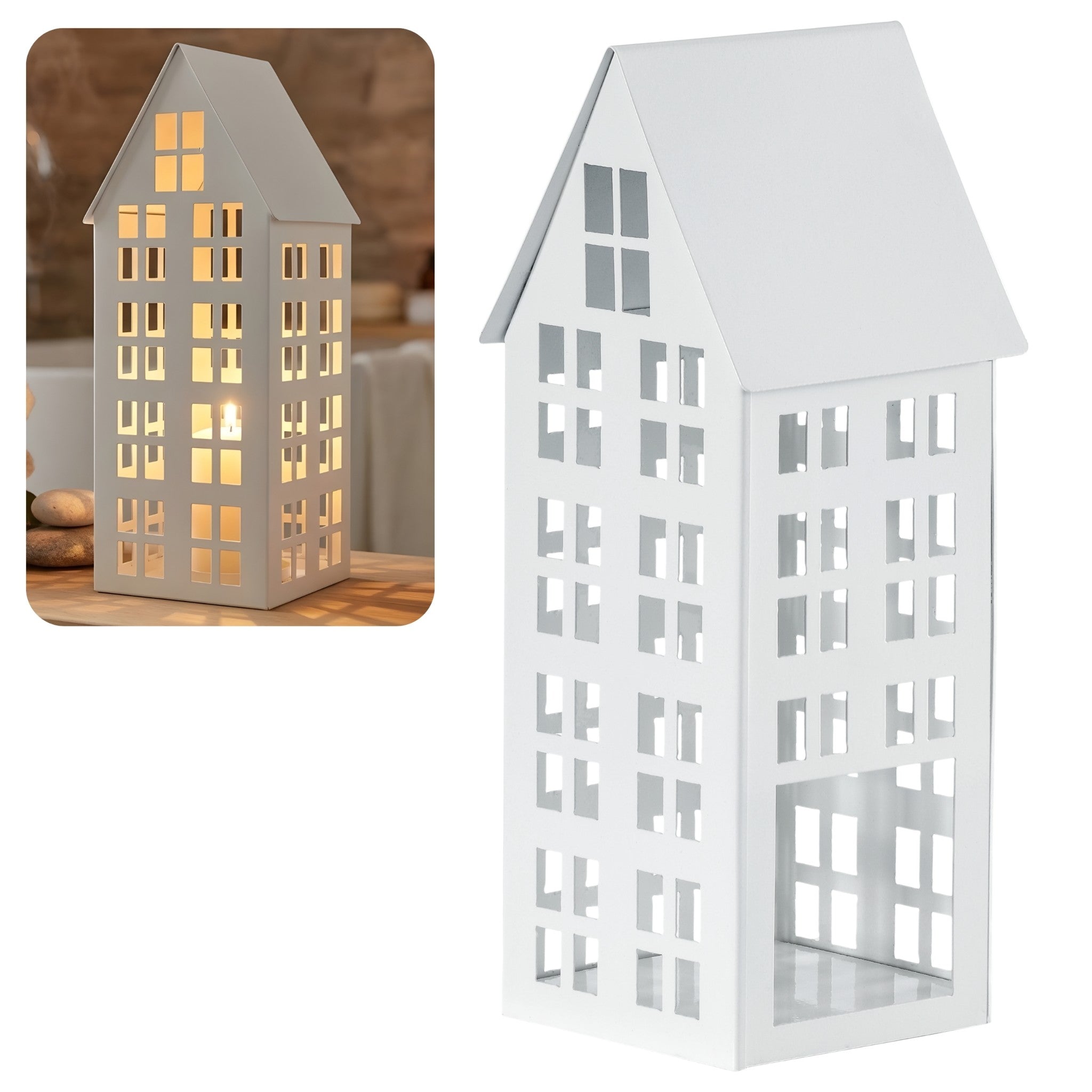 Lampion domek LUMI M biały HGDECO