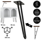 Noga do szafki komody pufy DP25 czarny HGDECO