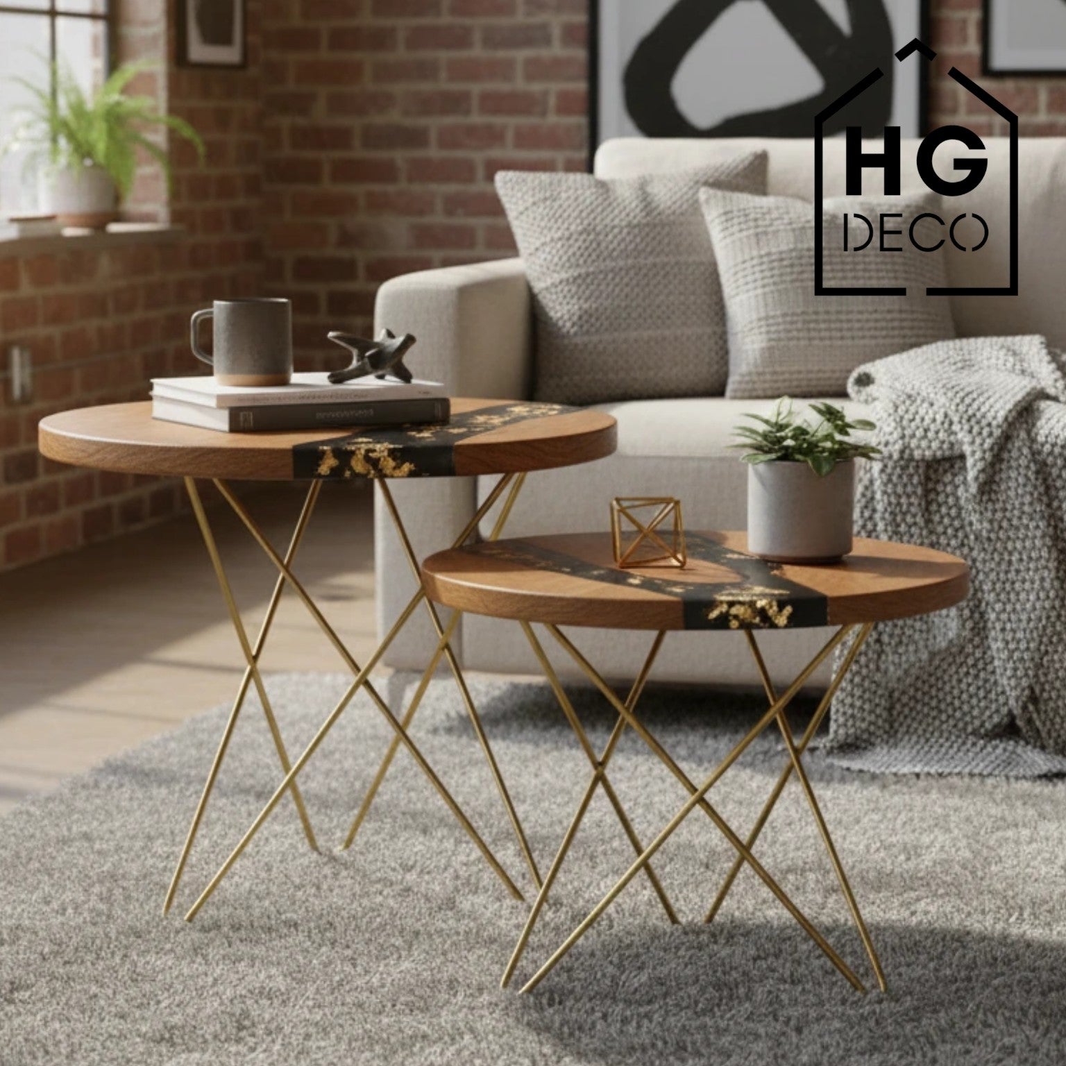 STAR coffee table frame 40 cm gold HGDECO