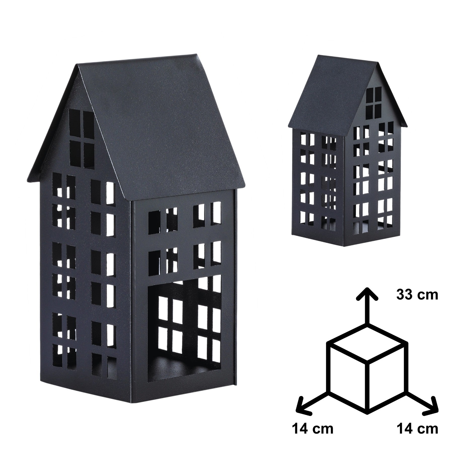 Lampion domek LUMI S czarny HGDECO