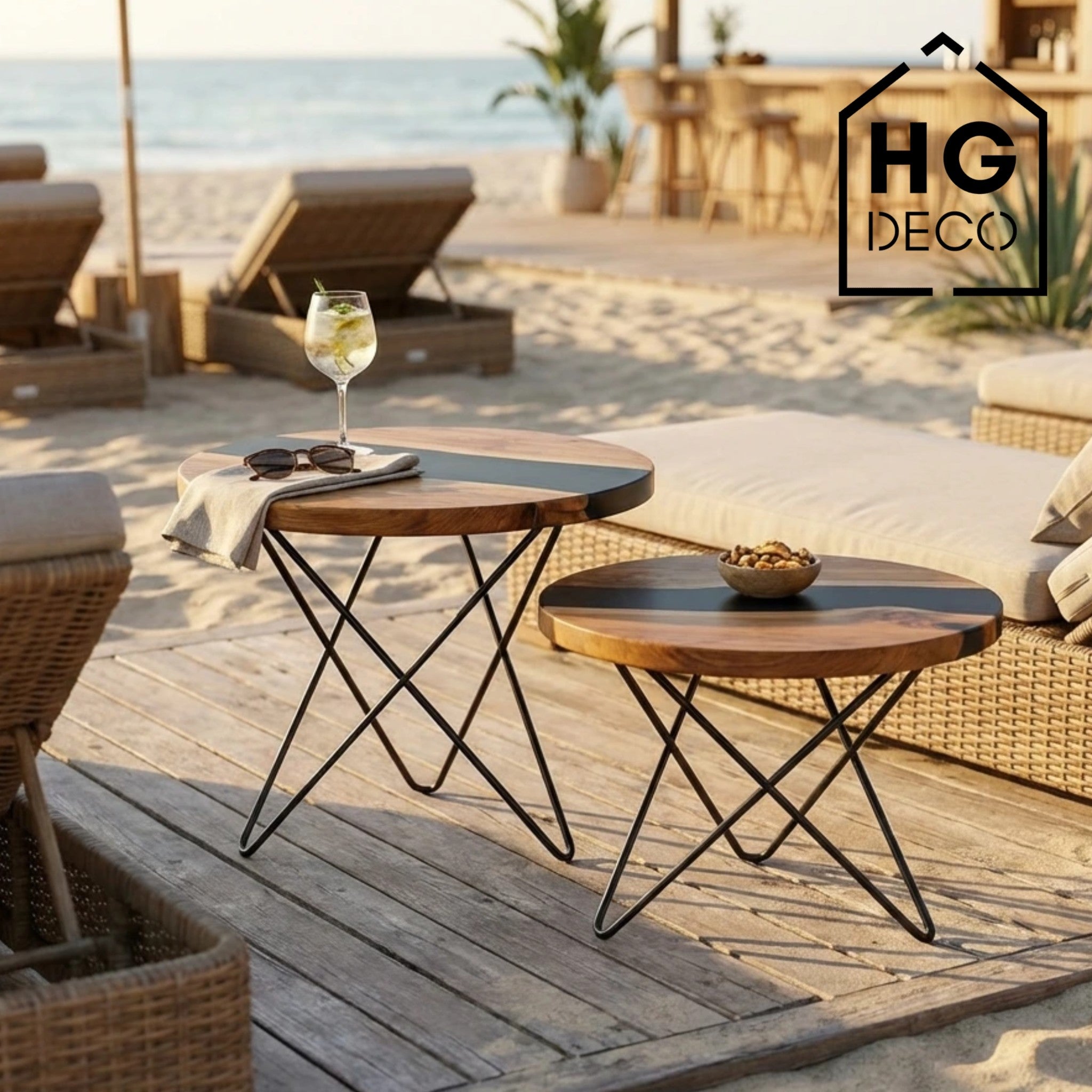 STAR 50 cm Black Coffee Table Frame by HGDECO