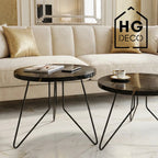 HGDECO FIN 50 cm Black Coffee Table Legs Set