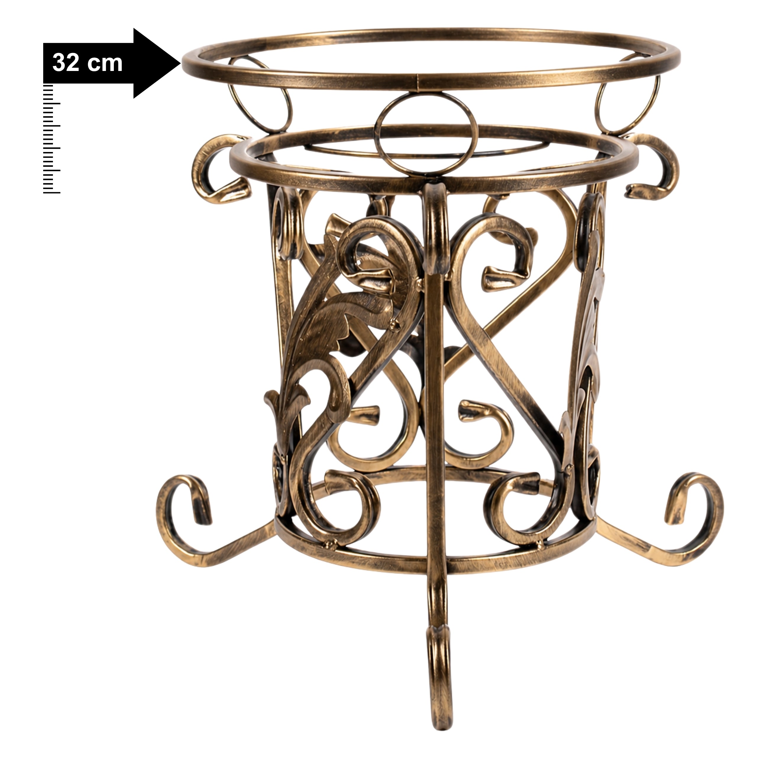 Kwietnik metalowy niski stojący RUSTIC 32 złota patyna HGDECO
