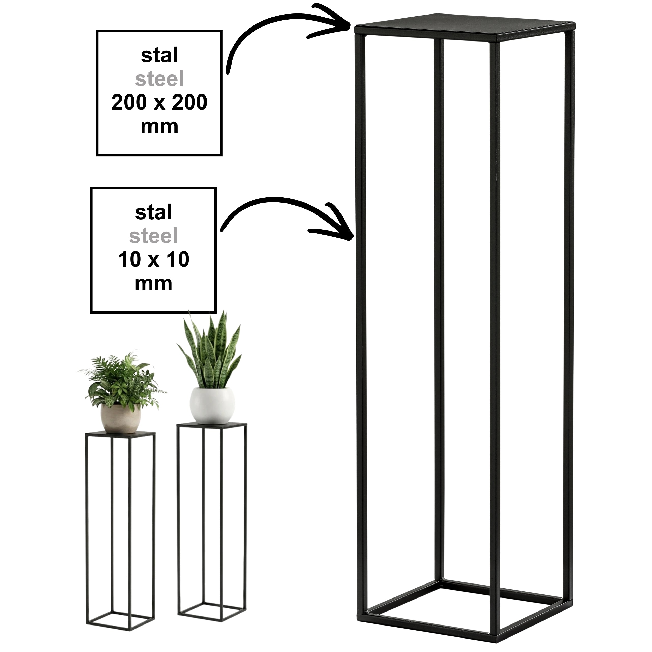 Kwietnik Stojak na kwiaty PREMIUM 75 czarny HGDECO