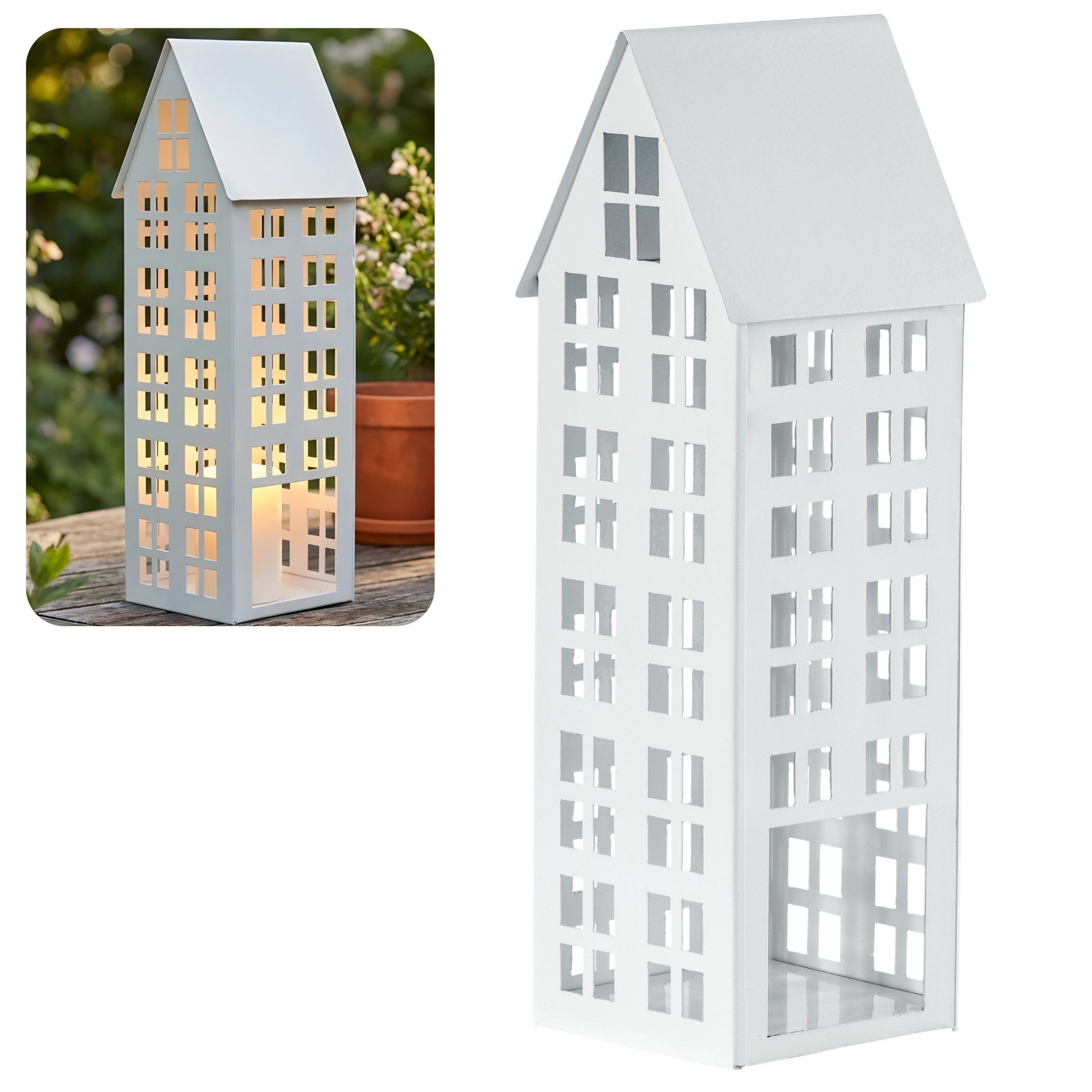 Lampion domek LUMI L biały HGDECO