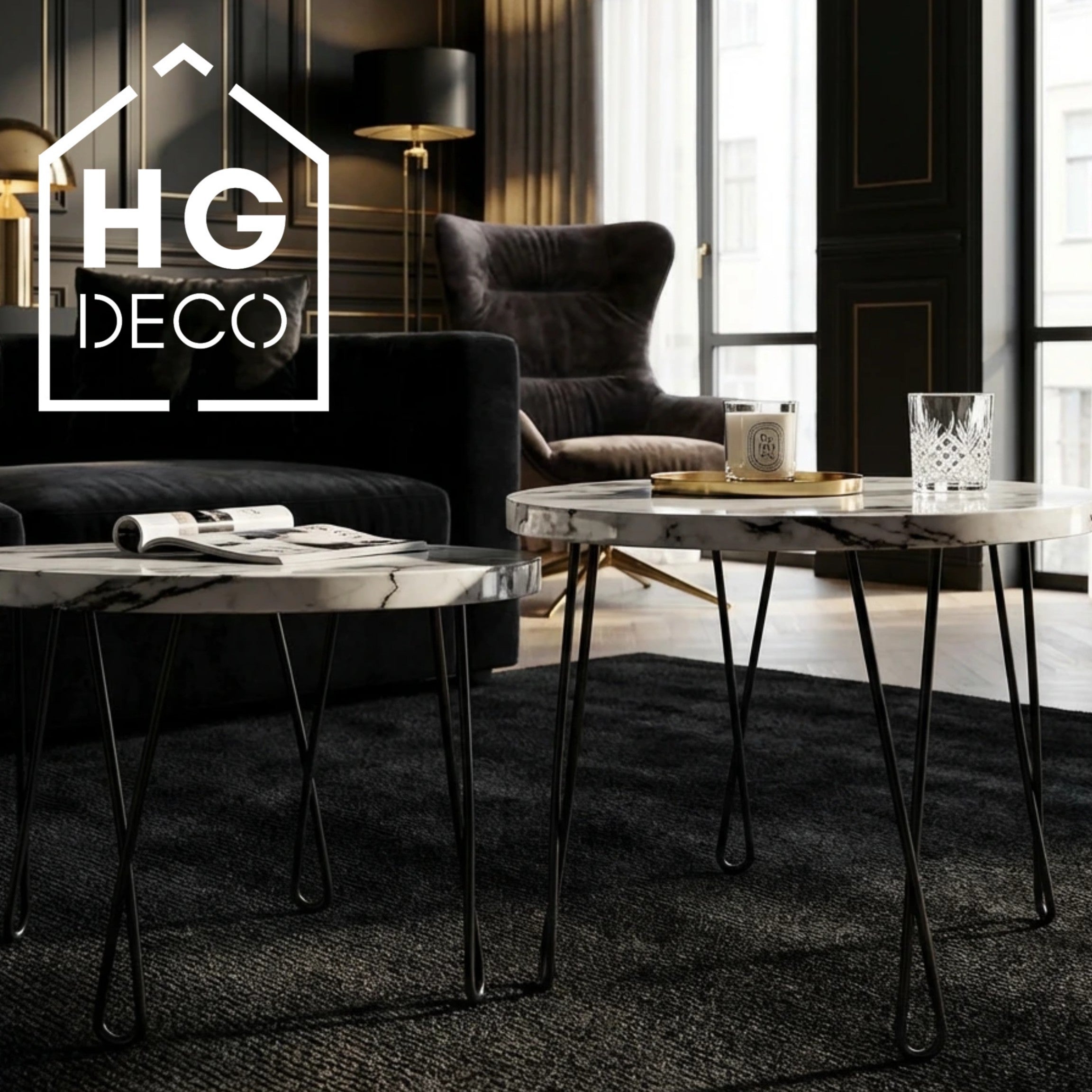 Noga do stolika kawowego ławy DX50 czarny HGDECO