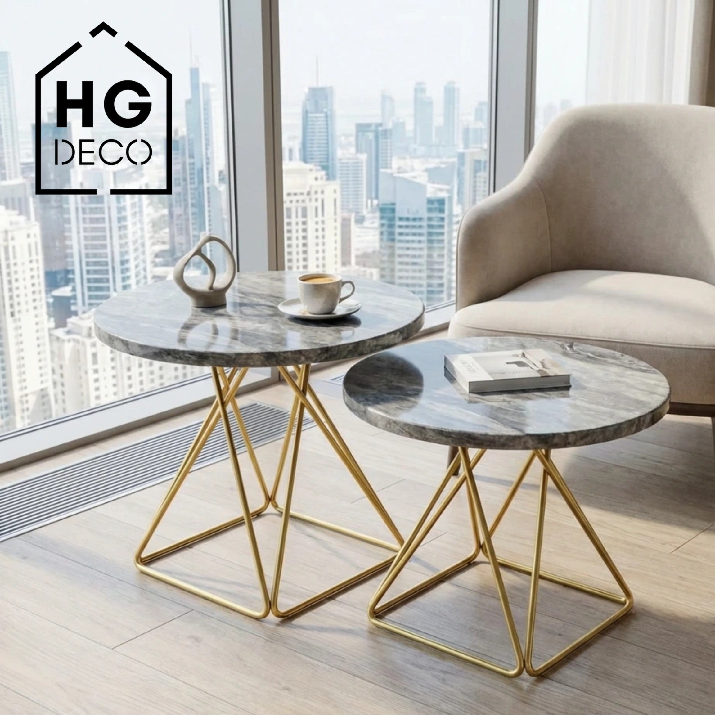 Stelaż do stolika kawowego DIAMOND 50 złoty HGDECO