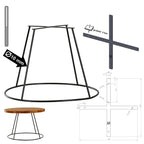 RING 40 cm black coffee table frame HGDECO