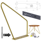 HGDECO FIN 40 cm Gold Coffee Table Legs Set