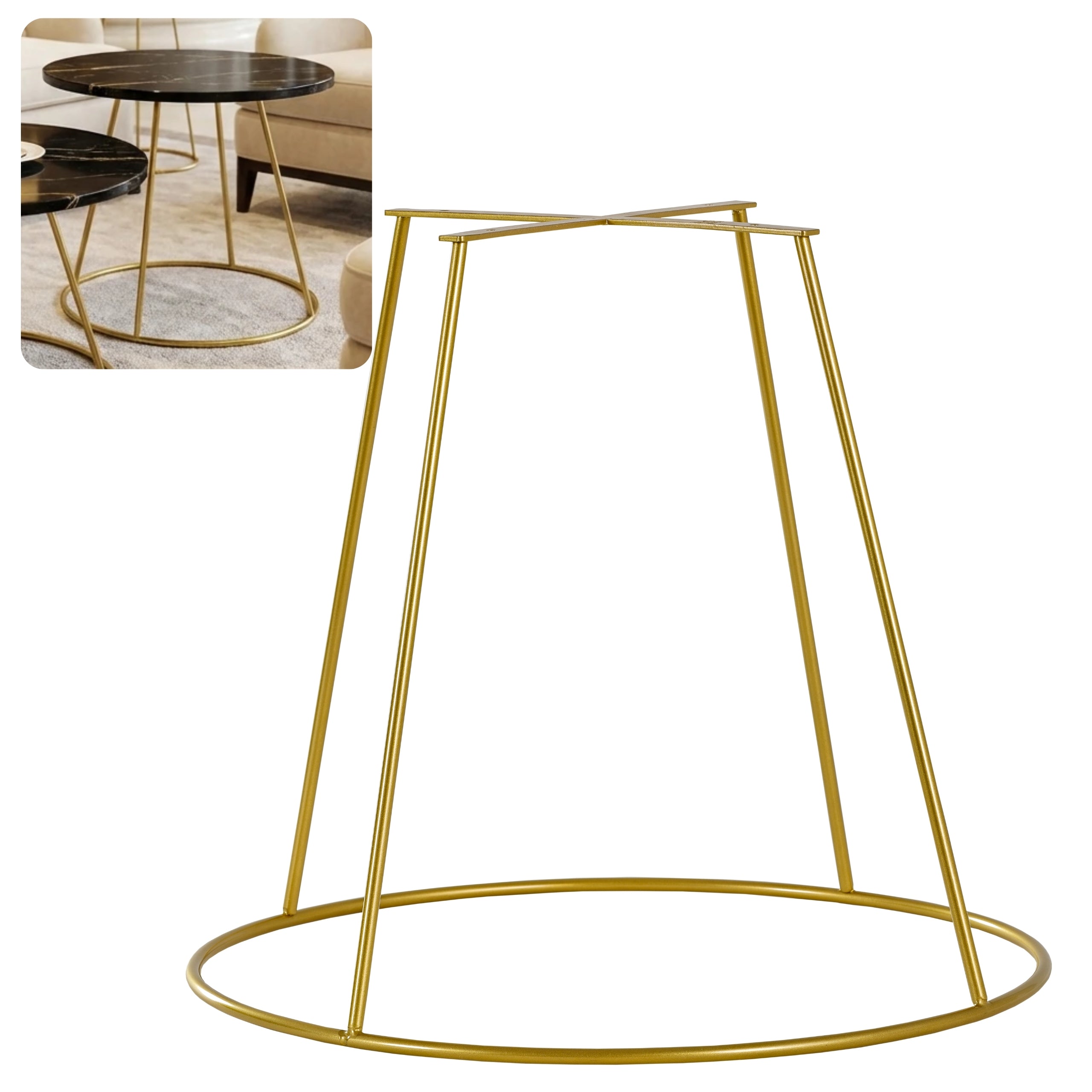 Stelaż do stolika kawowego RING 50 cm złoty HGDECO