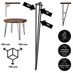 Noga meblowa do stołu biurka konsoli TL70 czarny HGDECO