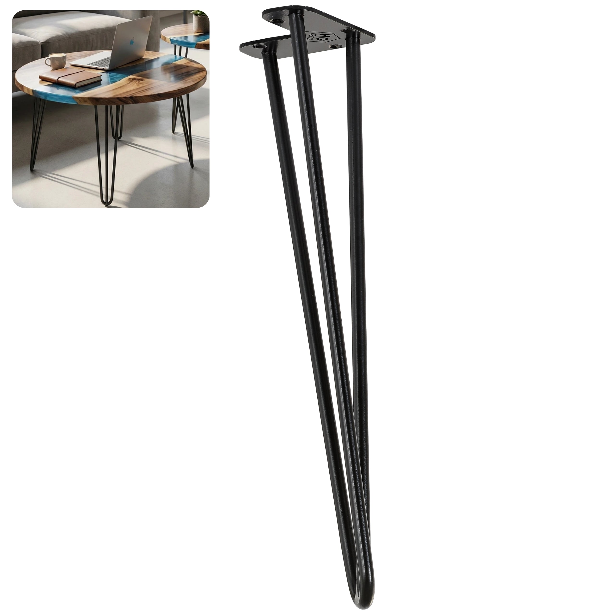 Noga do stolika kawowego ławy TL50 czarny HGDECO