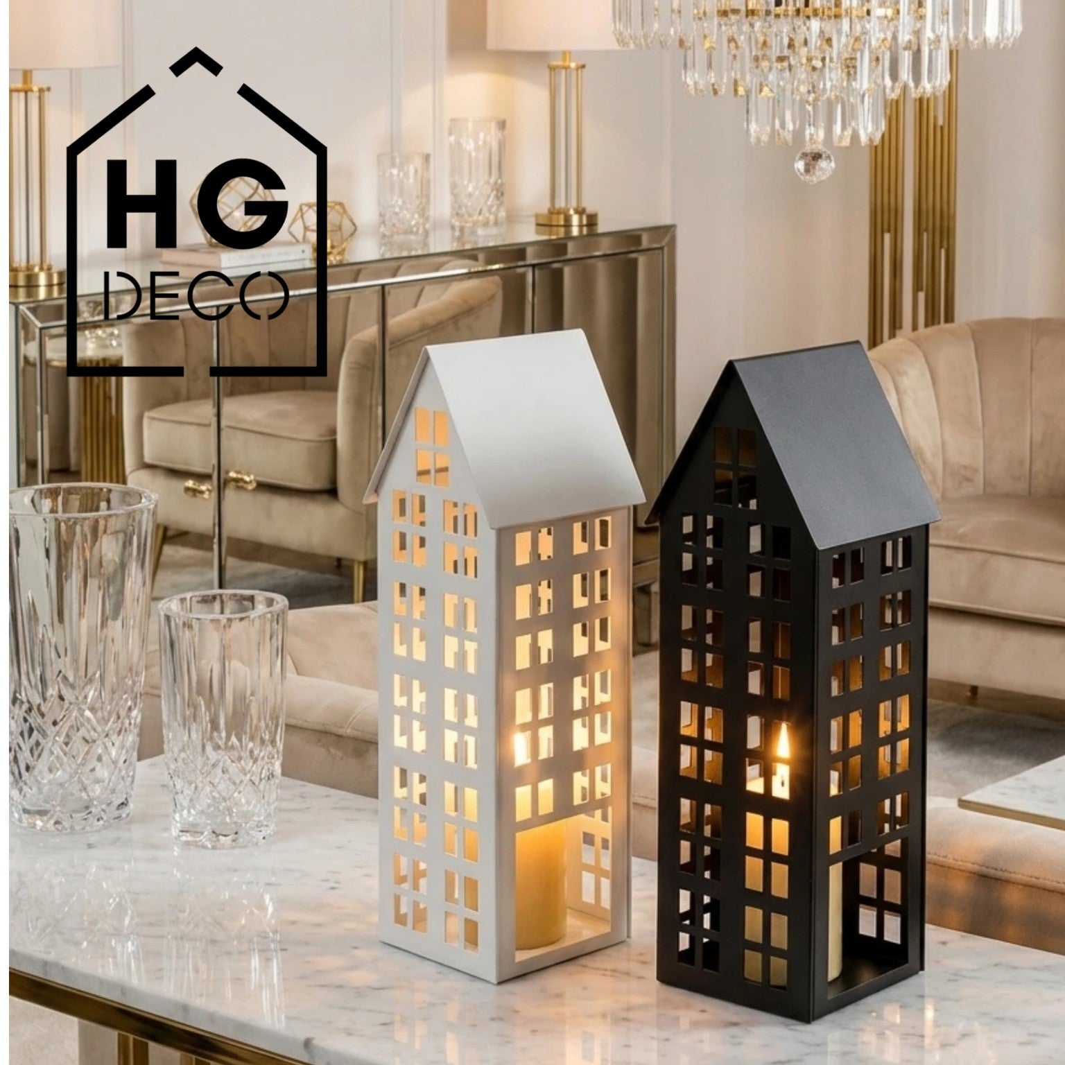 LUMI L black house lantern HGDECO