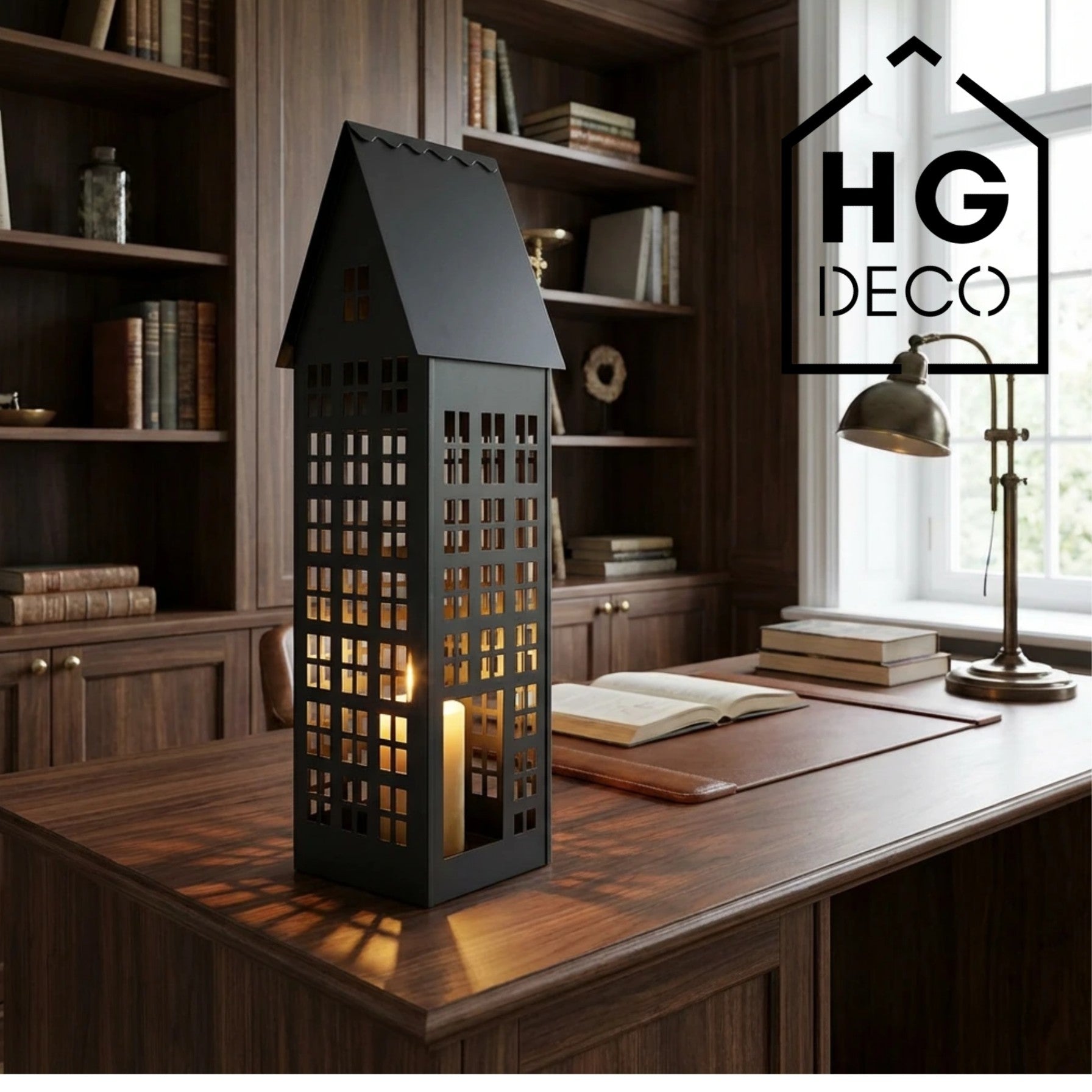 Lampion domek LUMI XXL czarny HGDECO