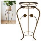 Kwietnik metalowy stojący klasyczny retro  FLORA 58 złota patyna HGDECO