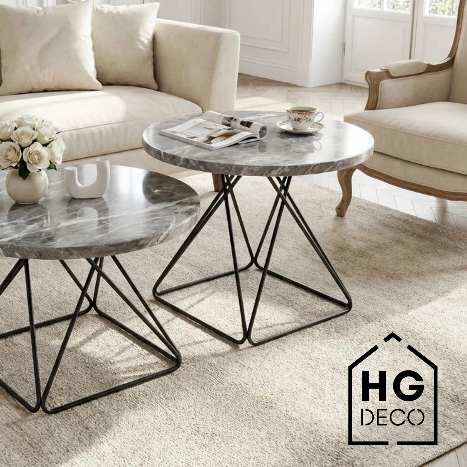 Stelaż do stolika kawowego DIAMOND 50 cm czarny HGDECO