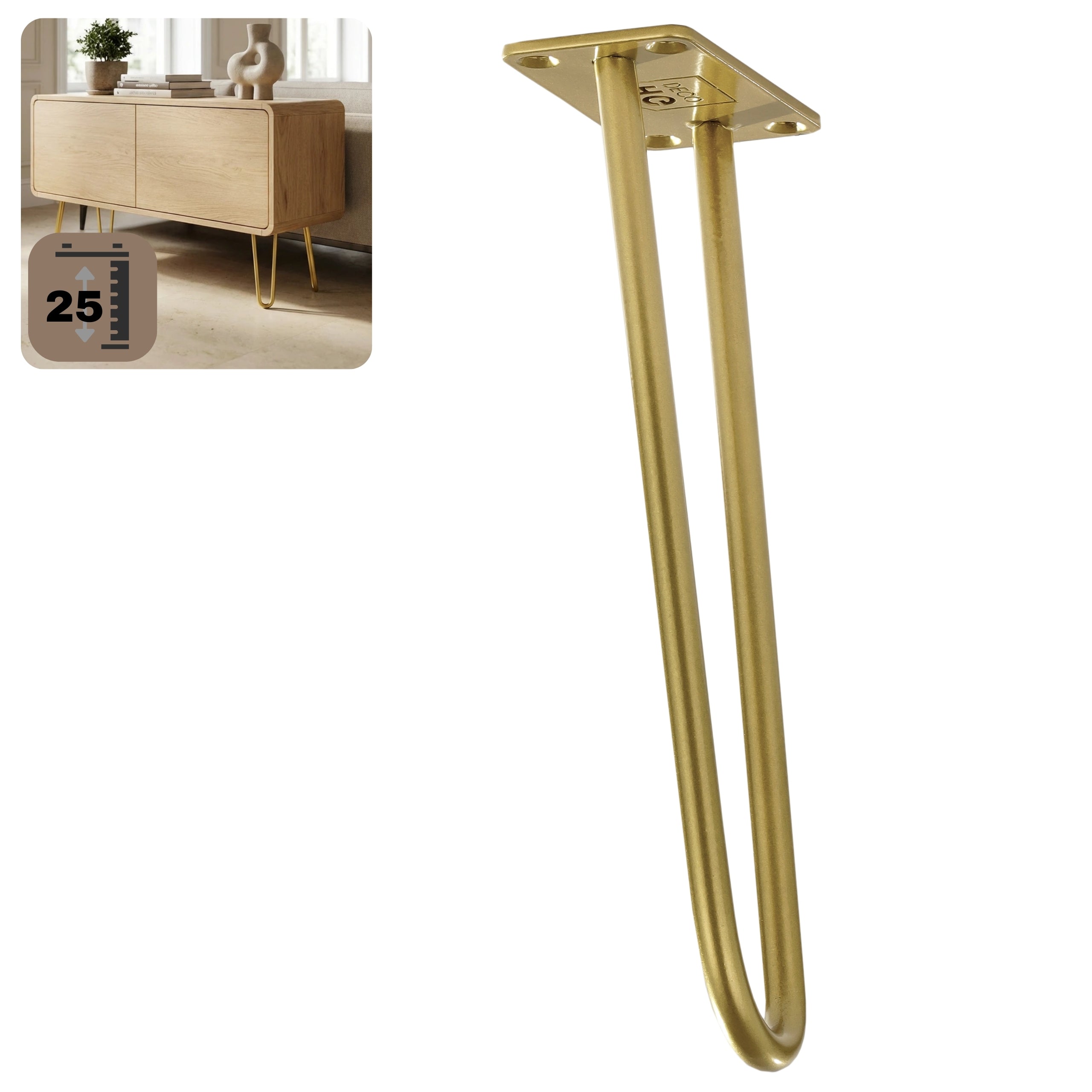 Leg for cabinet dresser ottoman DP25 gold HGDECO