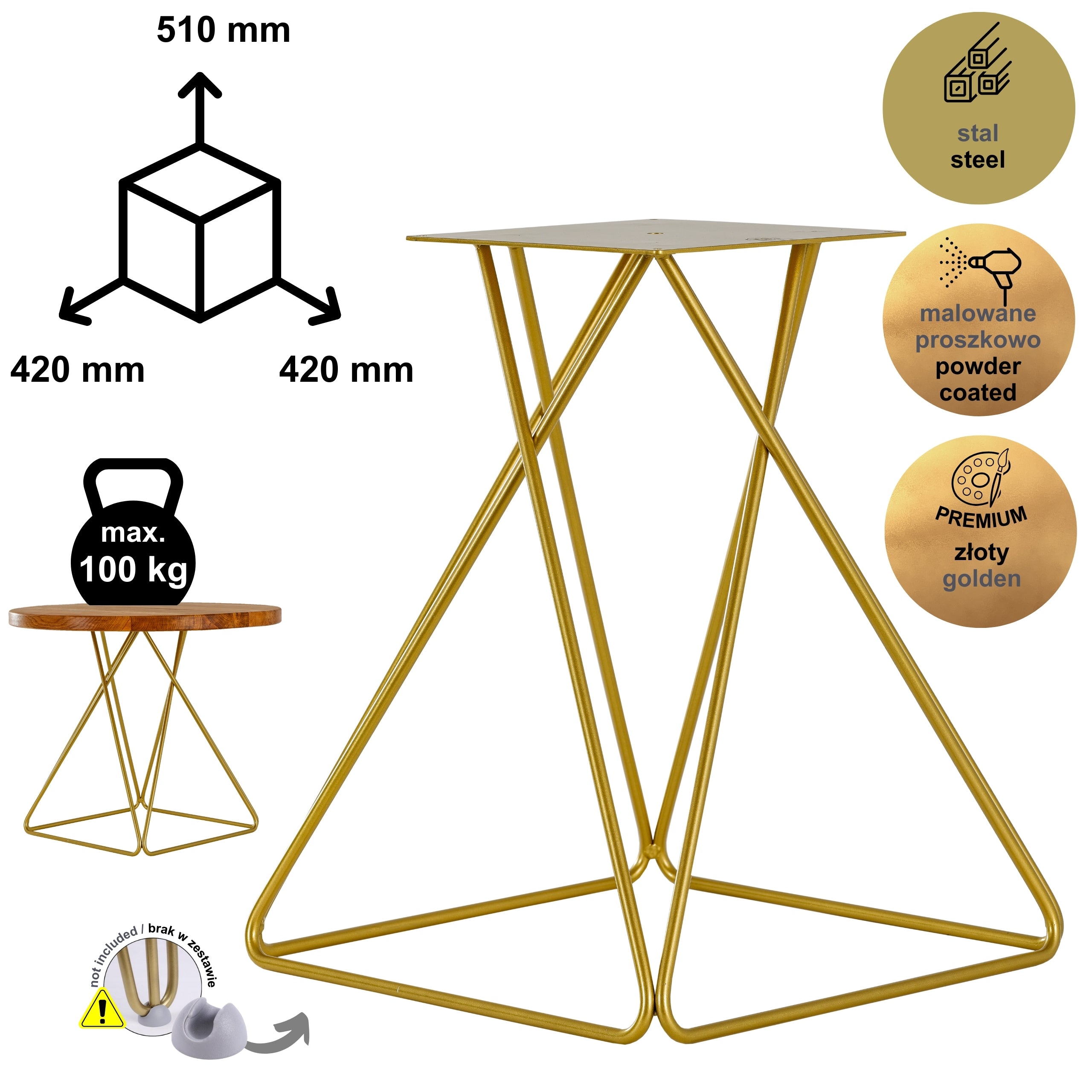 Stelaż do stolika kawowego DIAMOND 50 cm złoty HGDECO