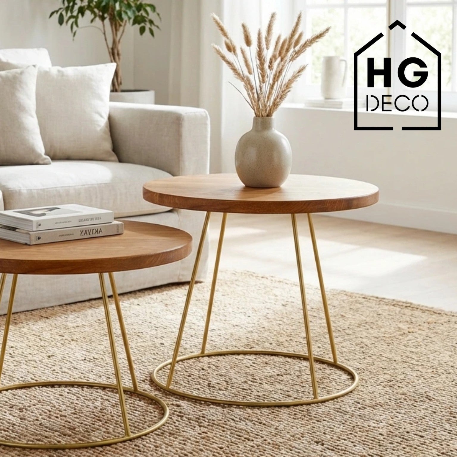Coffee table frame RING 50 cm gold HGDECO