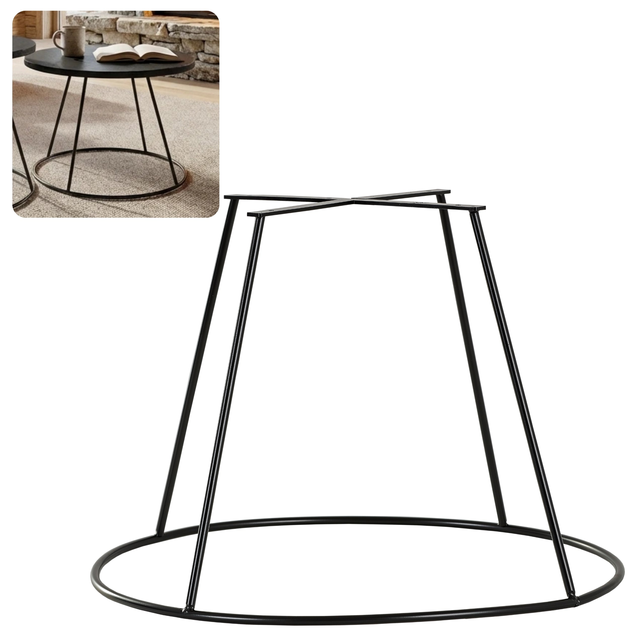 RING 40 cm black coffee table frame HGDECO