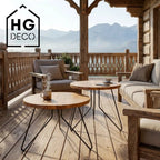 HGDECO FIN 50 cm Black Coffee Table Legs Set