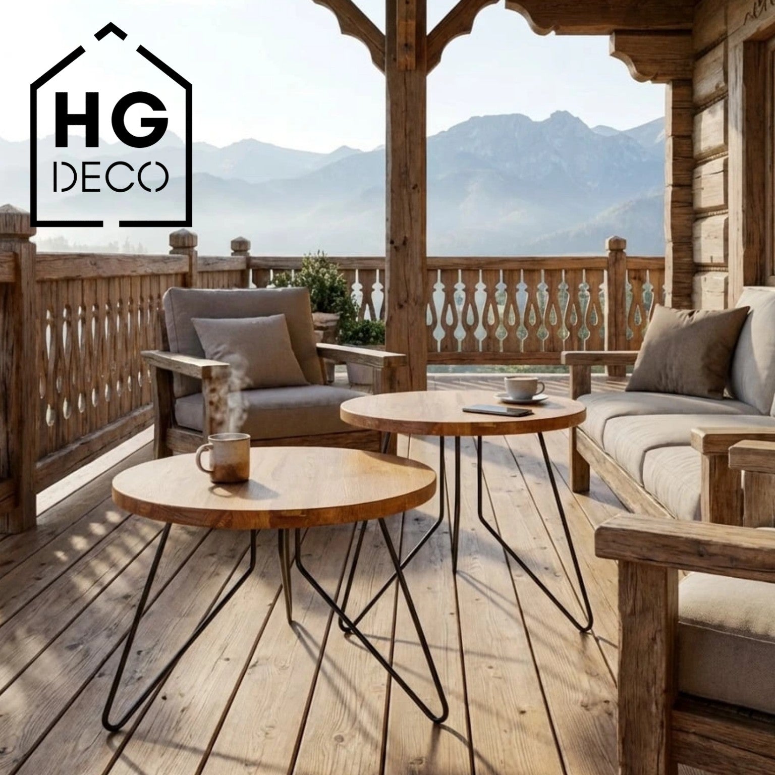 Zestaw nóg meblowych do stolika kawowego FIN 50 cm czarny HGDECO