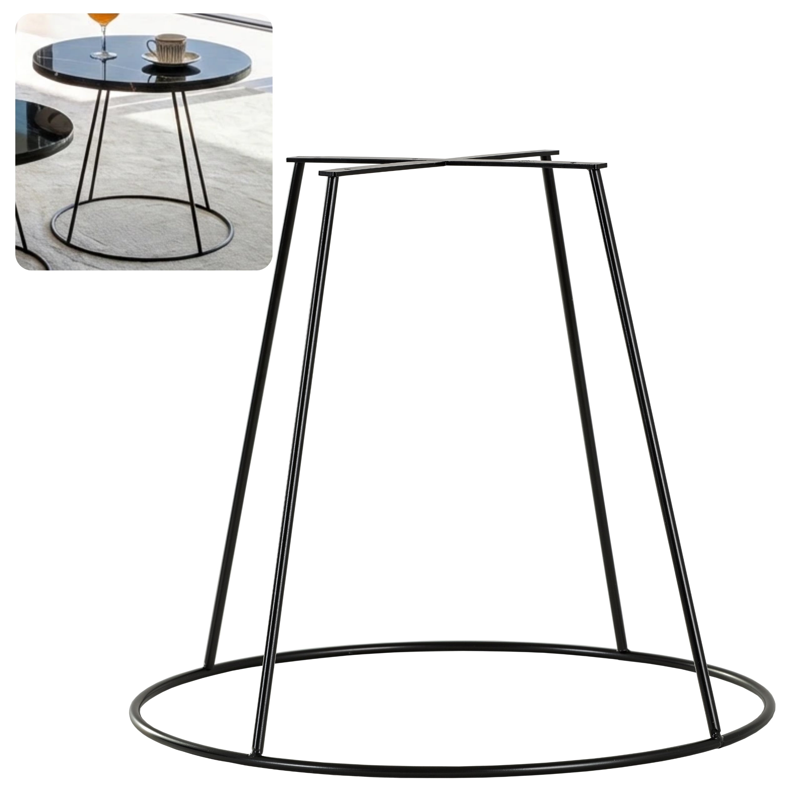 RING 50 cm Black Coffee Table Frame HGDECO