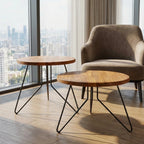 HGDECO FIN 50 cm Black Coffee Table Legs Set