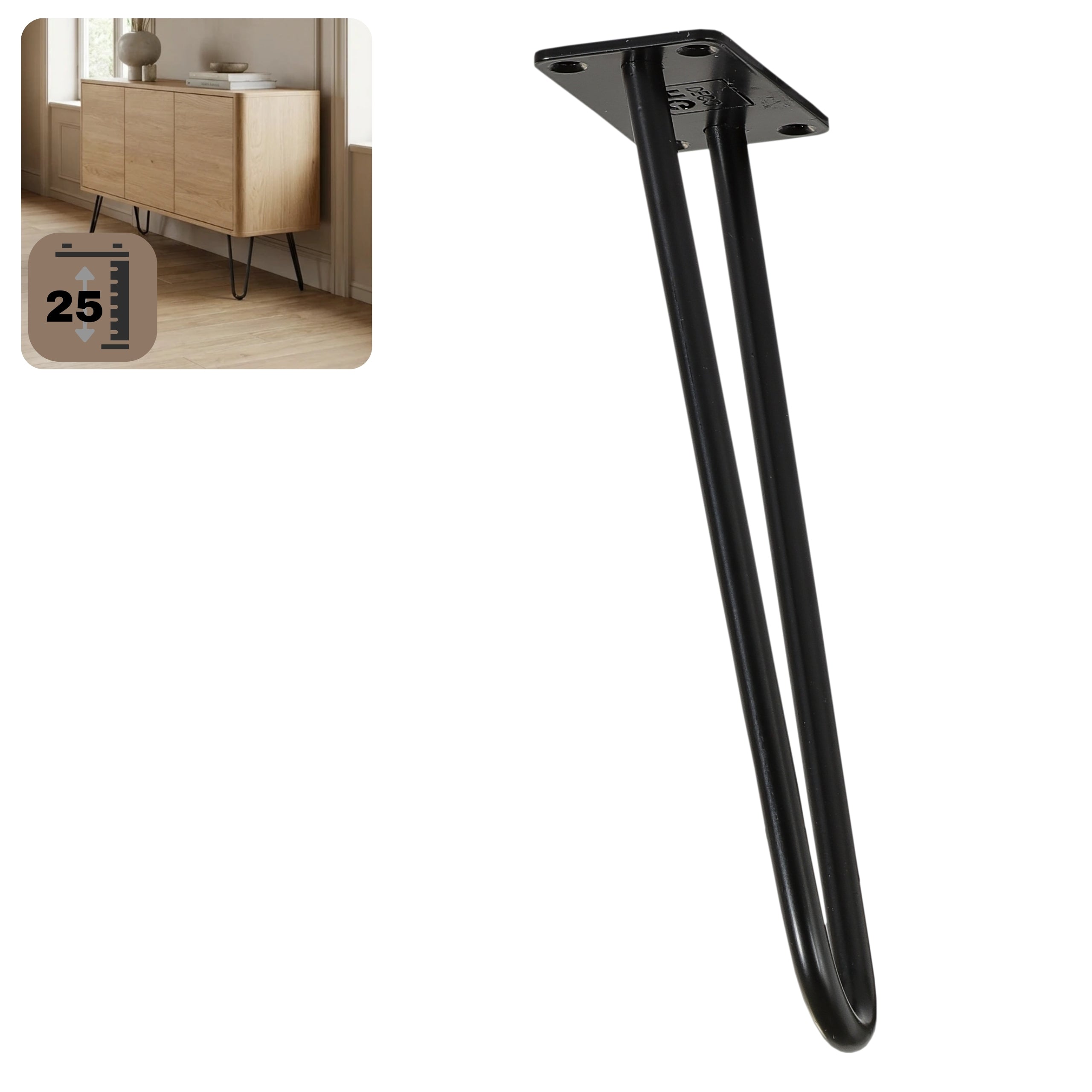 Noga do szafki komody pufy DP25 czarny HGDECO