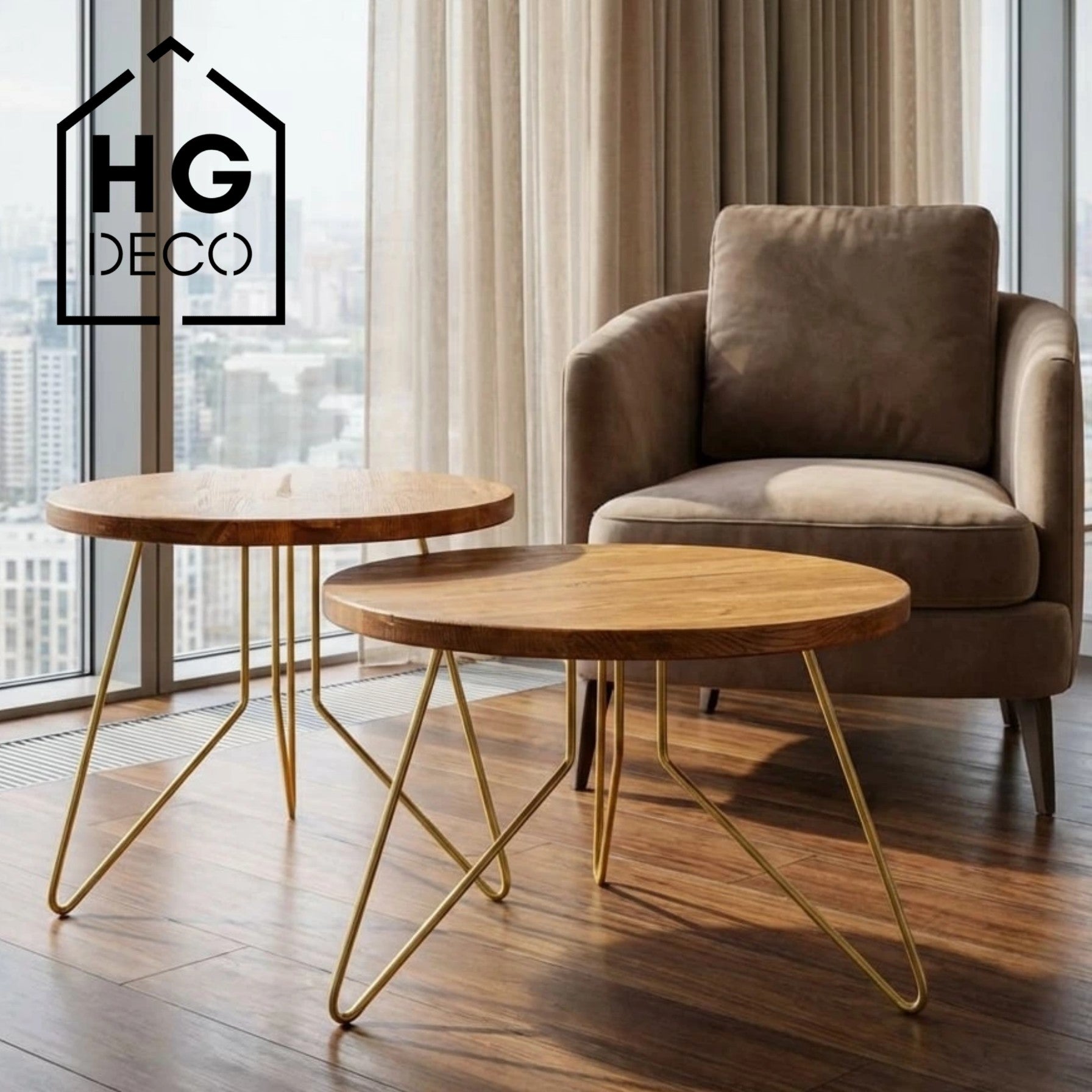 Zestaw nóg meblowych do stolika kawowego FIN 40 cm złoty HGDECO