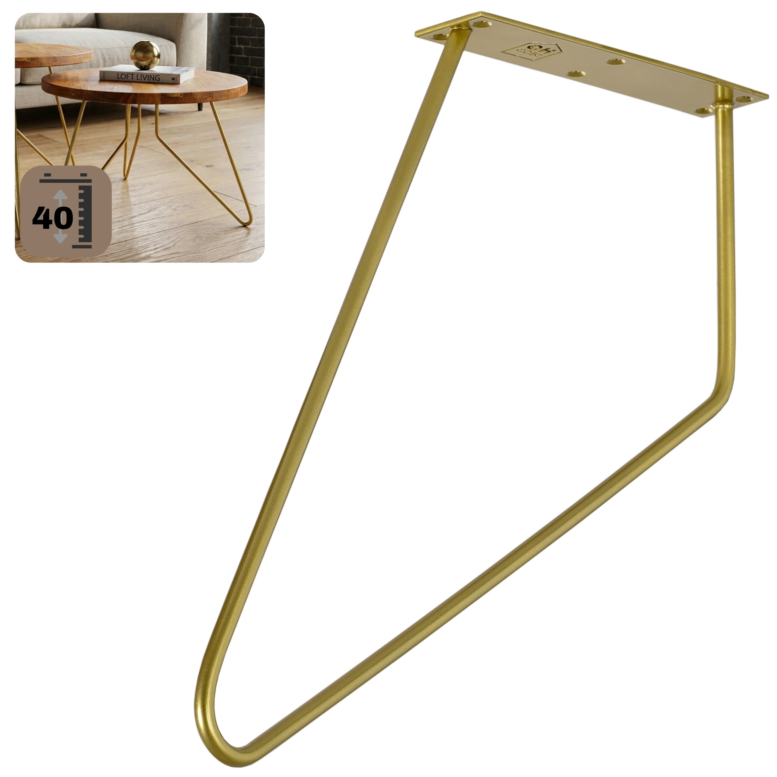 Noga meblowa do stolika kawowego FIN 40 złota HGDECO