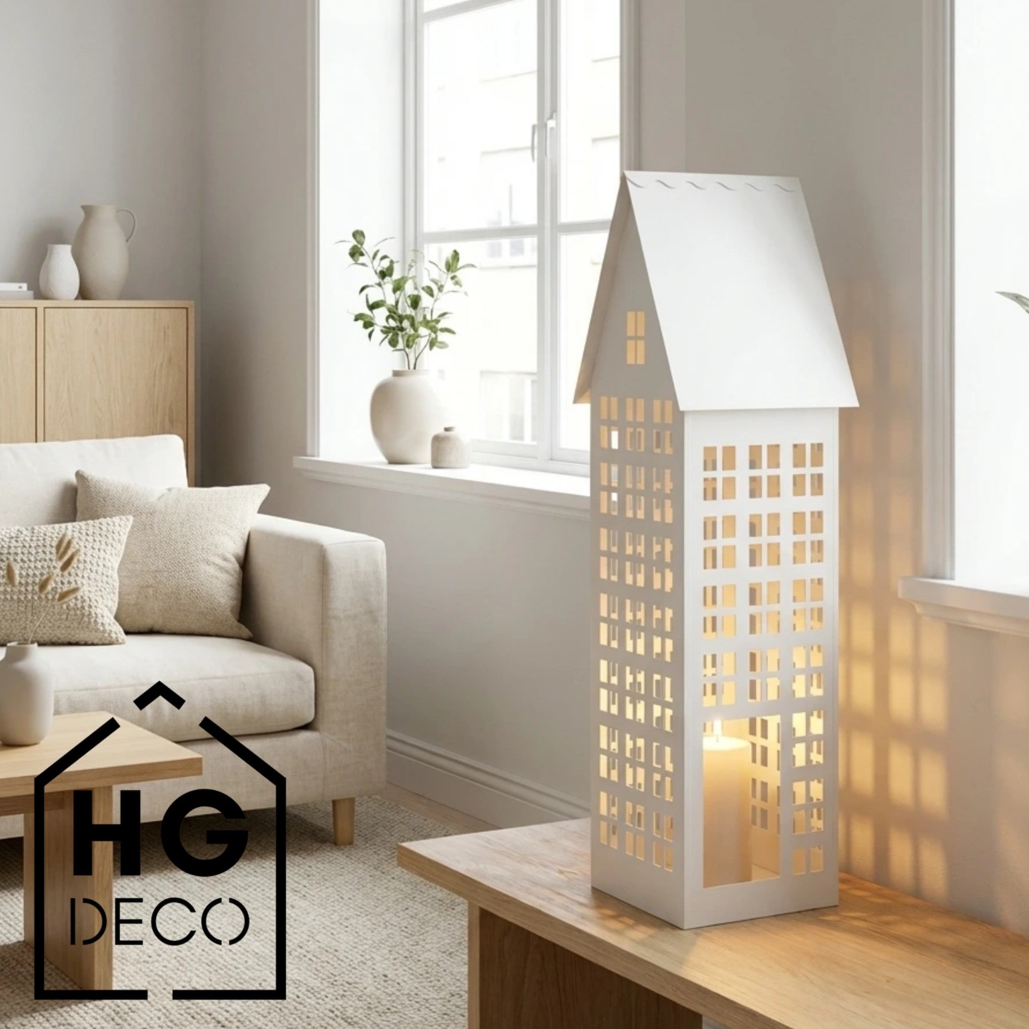 Lampion domek LUMI XXL biały HGDECO