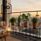 Metalowy kwietnik stojak na kwiatek TOWER 40 czarny styl loftowy HGDECO