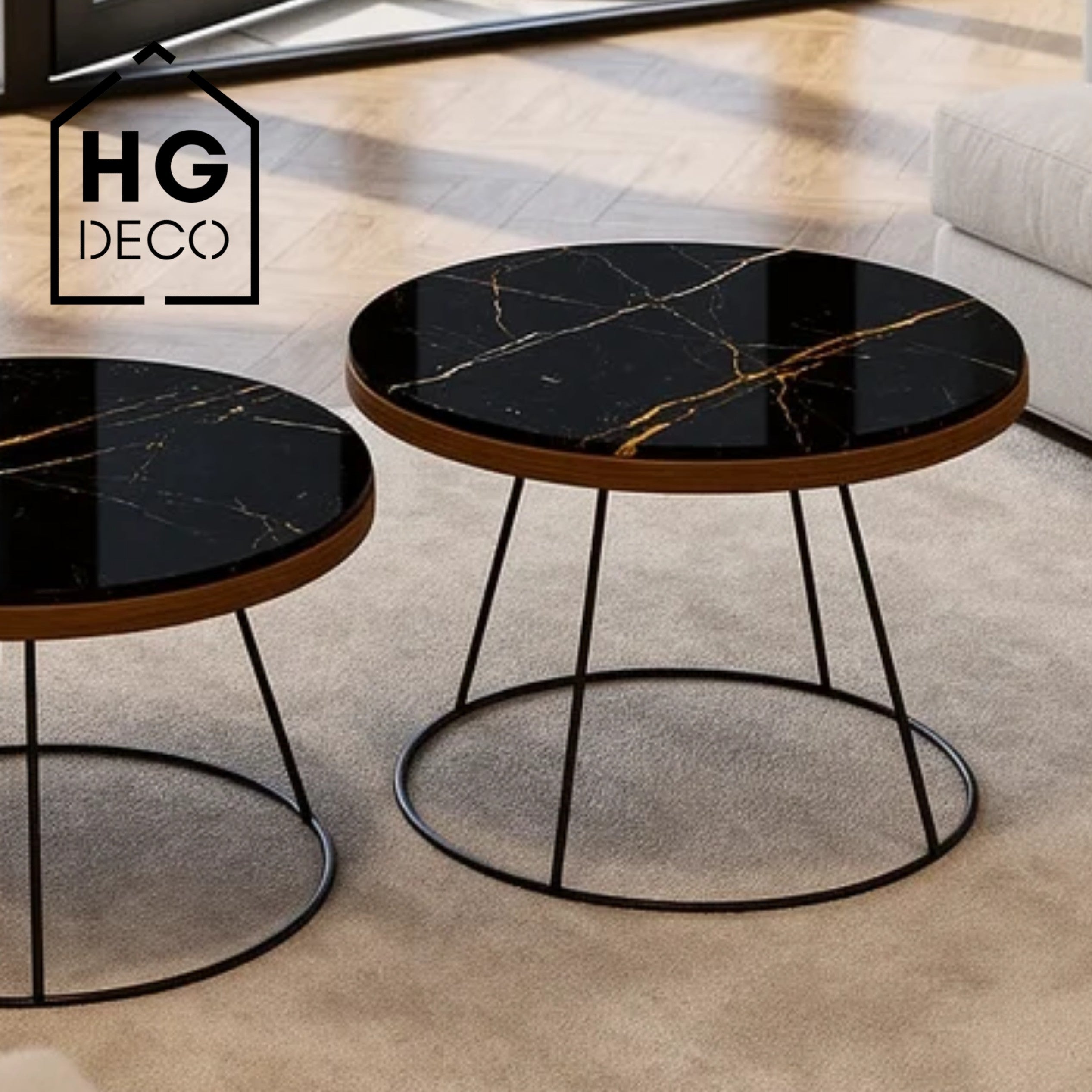 RING 50 cm Black Coffee Table Frame HGDECO