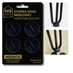 Set of black furniture leg pads, 4 pcs. HGDECO