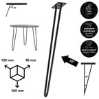 Noga do stolika kawowego ławy DP50 czarny HGDECO