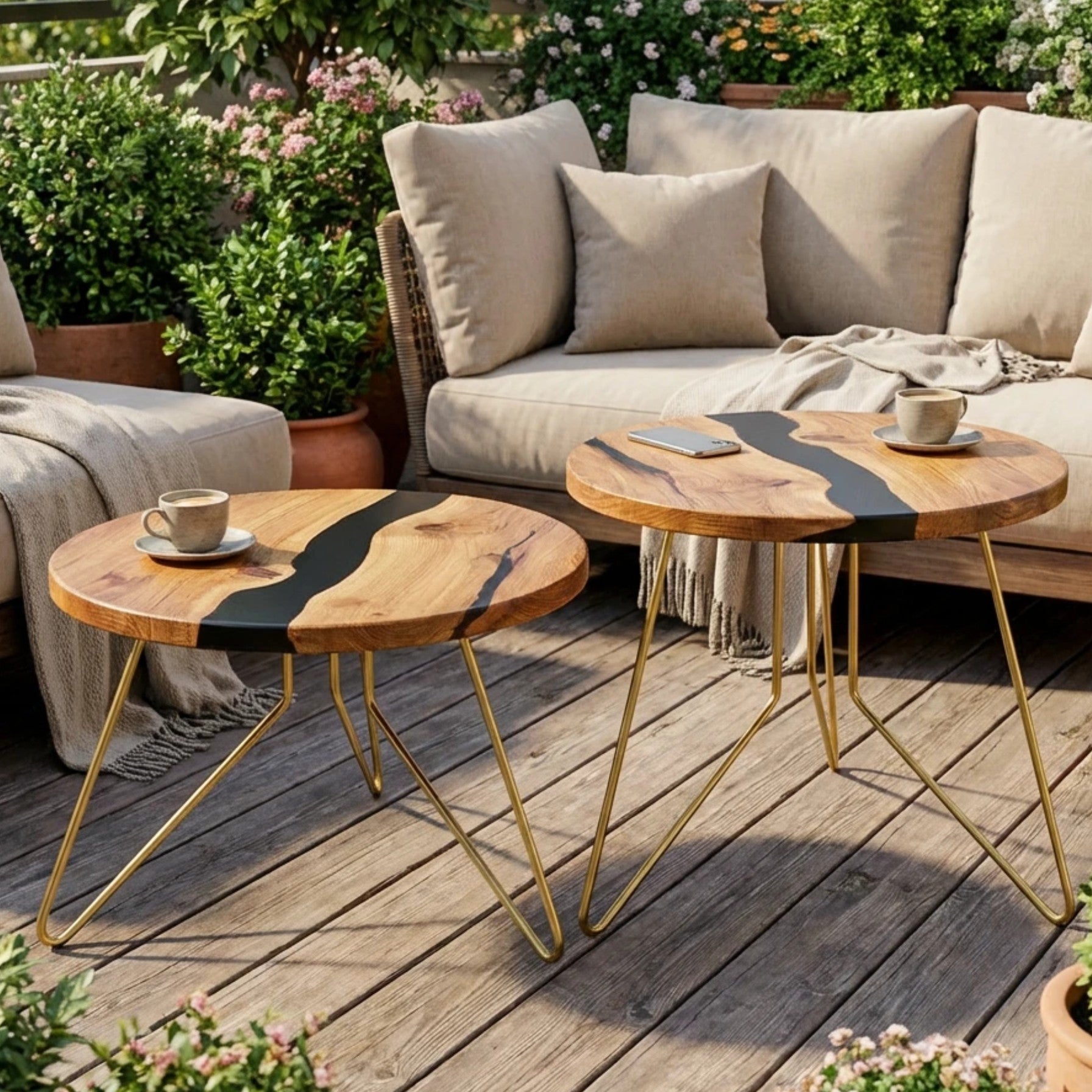 Zestaw nóg meblowych do stolika kawowego FIN 50 cm złoty HGDECO