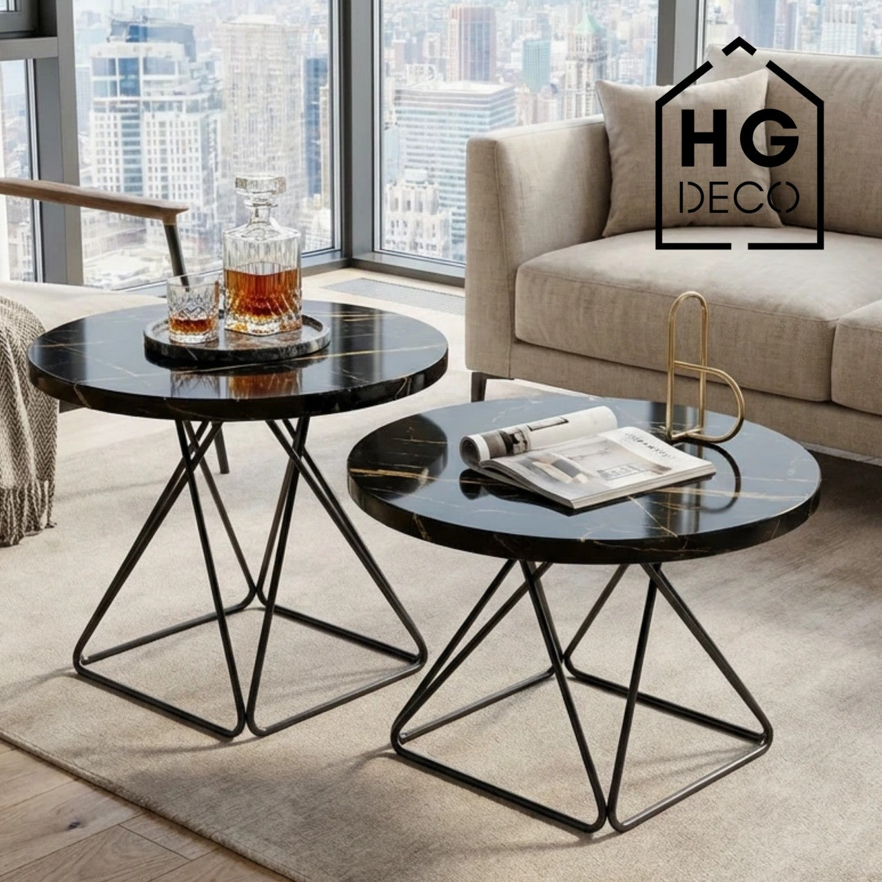 Stelaż do stolika kawowego DIAMOND 40 cm czarny HGDECO