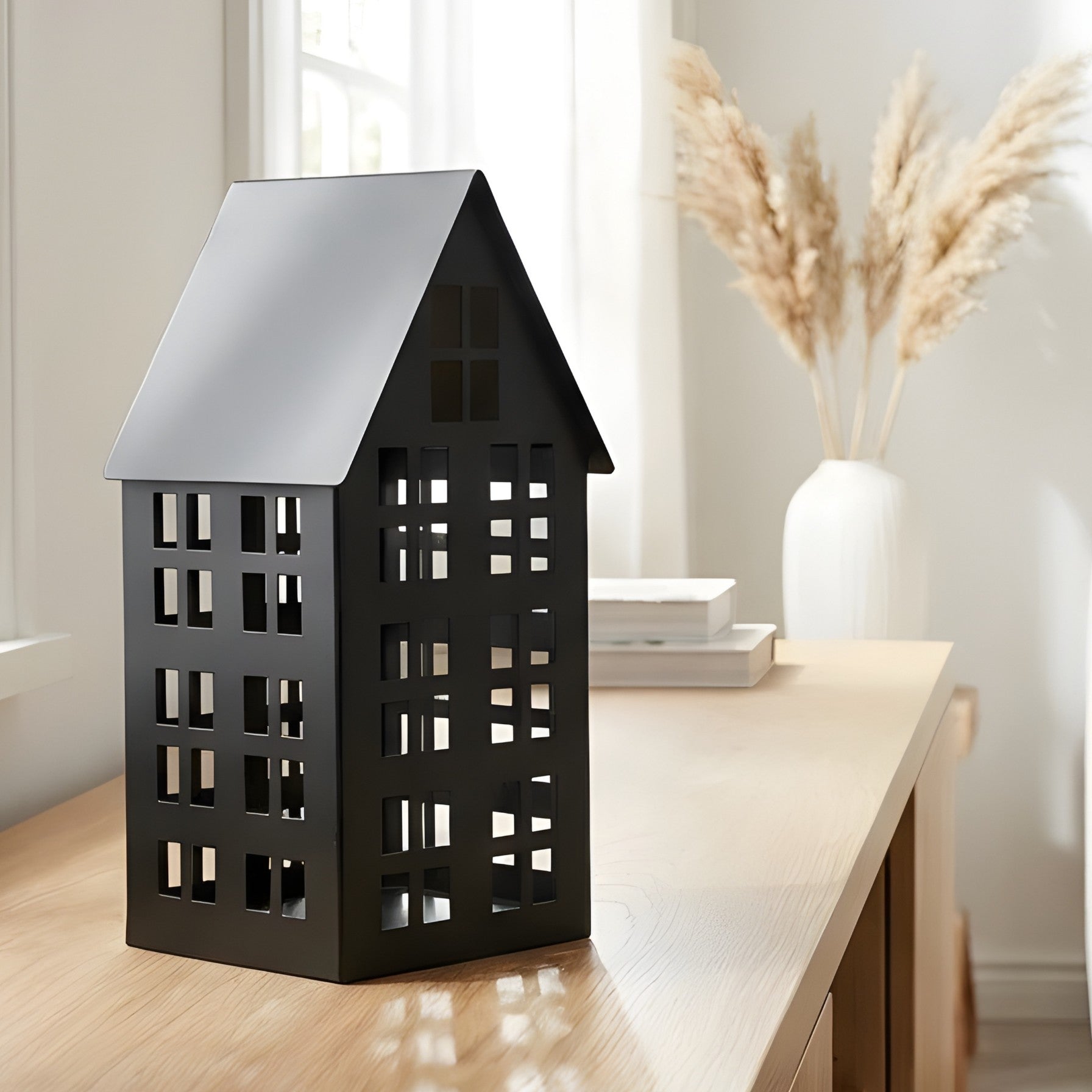 Lampion domek LUMI S czarny HGDECO