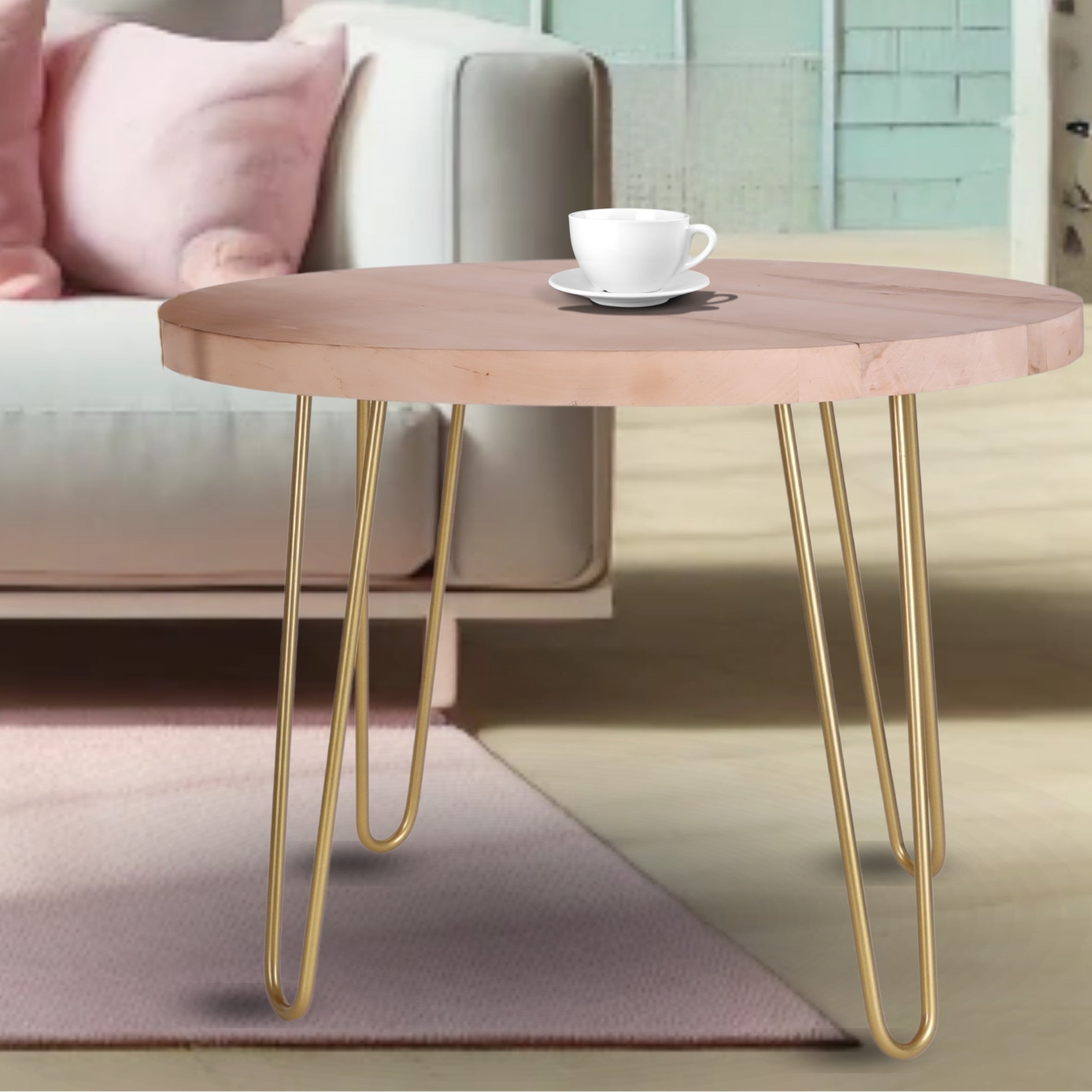 Noga do stolika kawowego ławy DP50 pastelowo złoty HGDECO