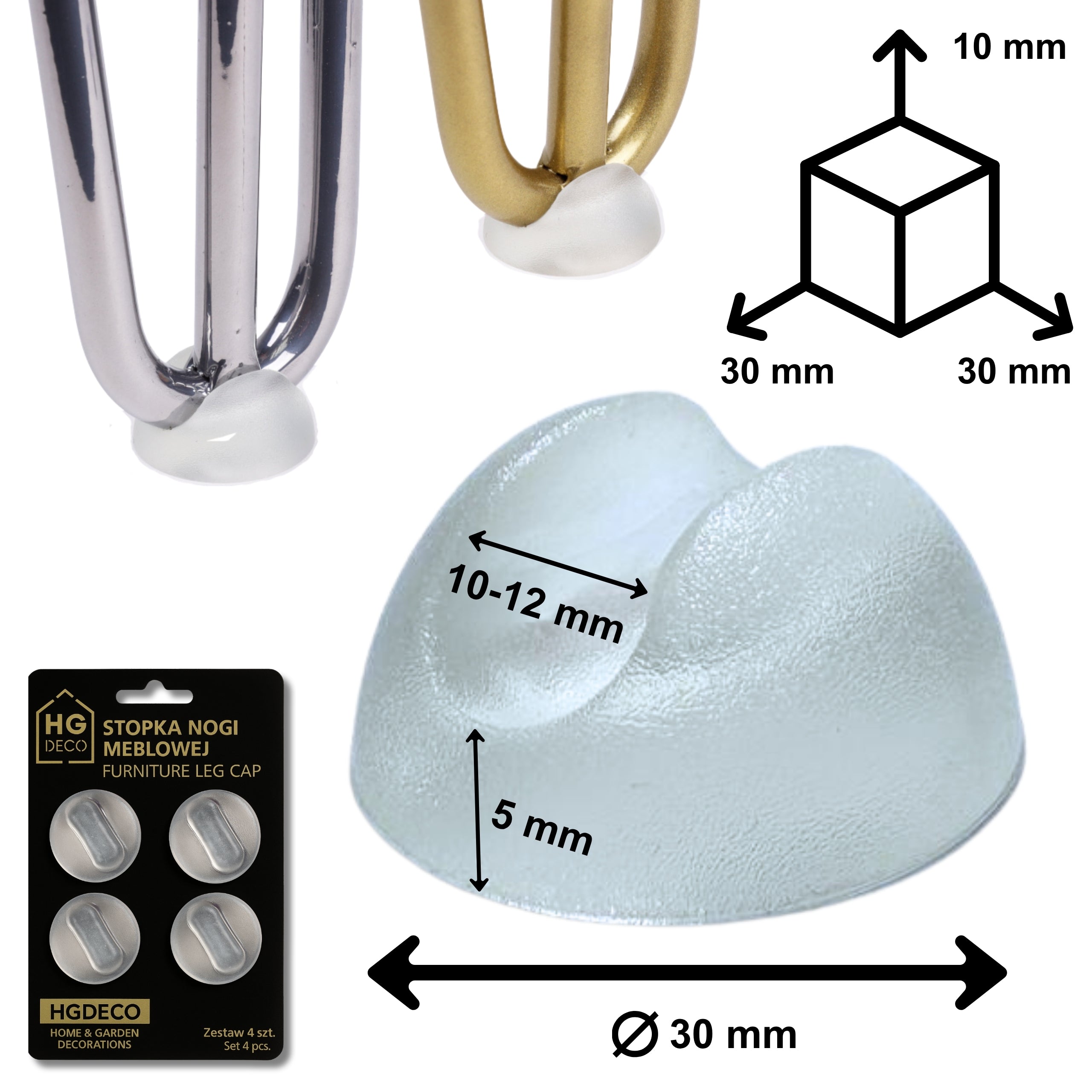 Set of clear furniture feet pads 4 pcs. HGDECO